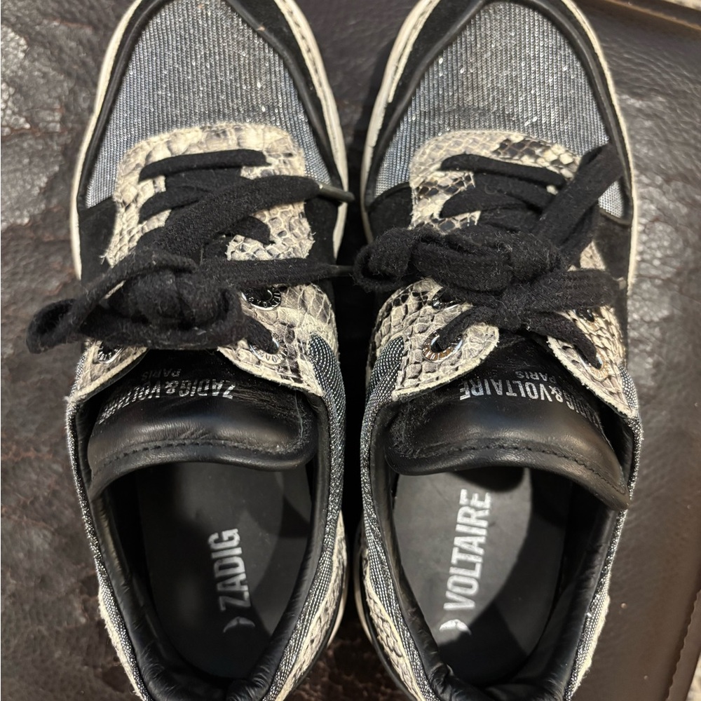 Zadig & Voltaire Blaze sneaker snake and silver 38/7.5 - Picture 7 of 10